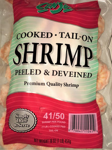 Cooked Shrimp 41/50 ct 1 lb Bag $5.99
