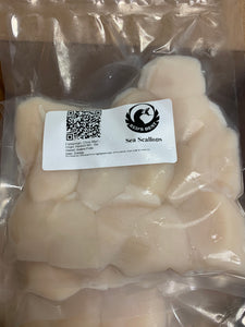 Fresh and quickly frozen-  East Coast Cape Cod Dry Scallops 10/20 count 1 lb Bag
