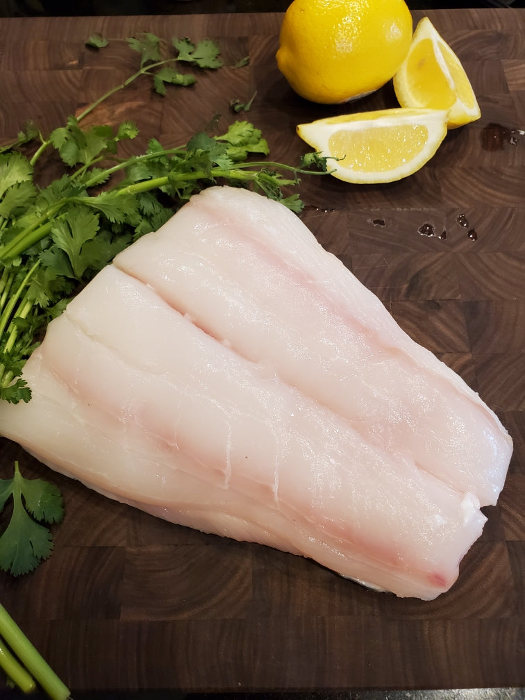 Fresh Wild Halibut Boneless Portions FRESH2U PRODUCE AND SEAFOOD